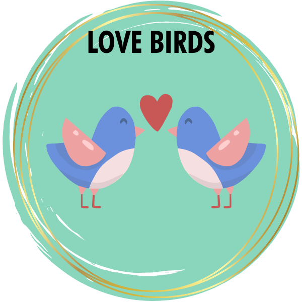 teal love birds clipart