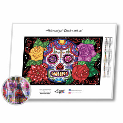 Psychedelic Skull Diamond Painting Kit with Free Shipping – 5D