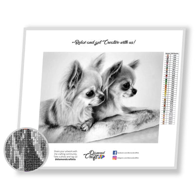 Happy Puppy Reflection Premium DIY 5D Diamond Painting Kit - Dog