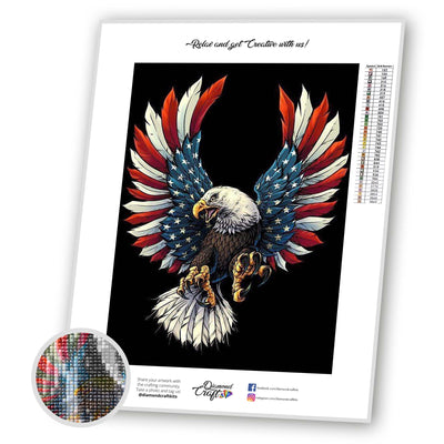 Eagle American Flag Diamond Painting Kit - DIY – Diamond Painting Kits