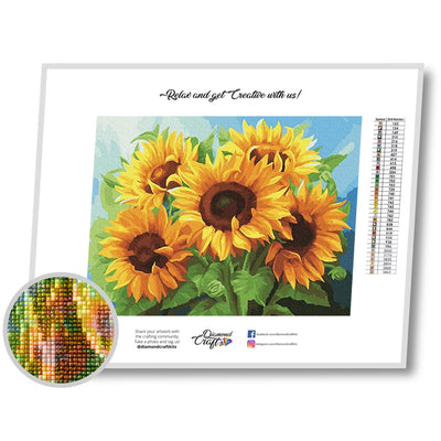 Sunflower 5d Diamond Painting Kit pour adulte, Diy Diamond Painting  Personnalisé Complet Strass