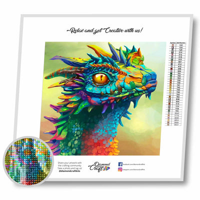 Diamond Painting Craft Kit Complete Dragon Full Round 15 x 11 #266285