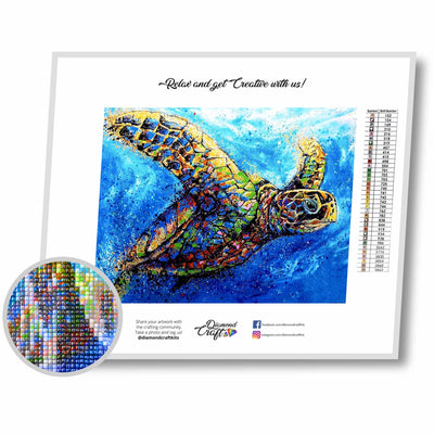 5D Diamond Painting Large and Small Sea Turtles Kit - Bonanza Marketplace