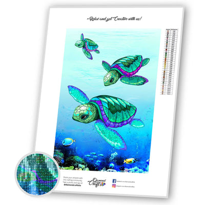 2Pack Turtle Diamond Painting Kits for Adults - Turtle 5D Diamond Art Kits,  Full Drill Diamond Painting,Gem Arts and Crafts for Beginner Kids Home
